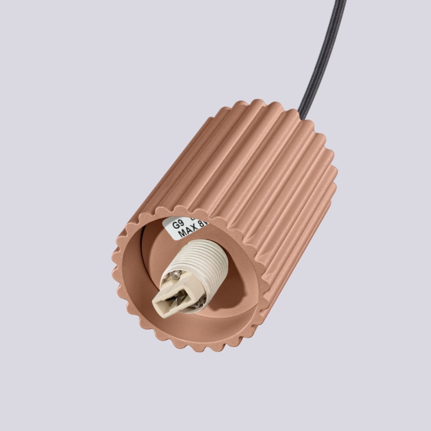 Lustră pe cablu HALO 1xG9/8W/230V d. 12 cm maro