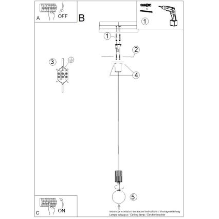 Lustră pe cablu HALO 1xG9/8W/230V d. 12 cm maro