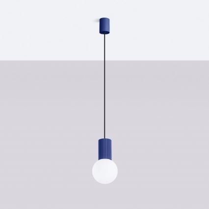 Lustră pe cablu HALO 1xG9/8W/230V d. 12 cm albastru