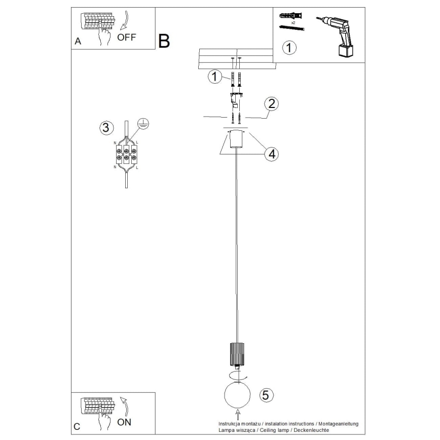 Lustră pe cablu HALO 1xG9/8W/230V d. 12 cm albastru