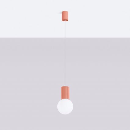 Lustră pe cablu HALO 1xG9/8W/230V d. 12 cm roz