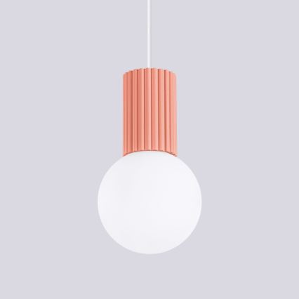Lustră pe cablu HALO 1xG9/8W/230V d. 12 cm roz