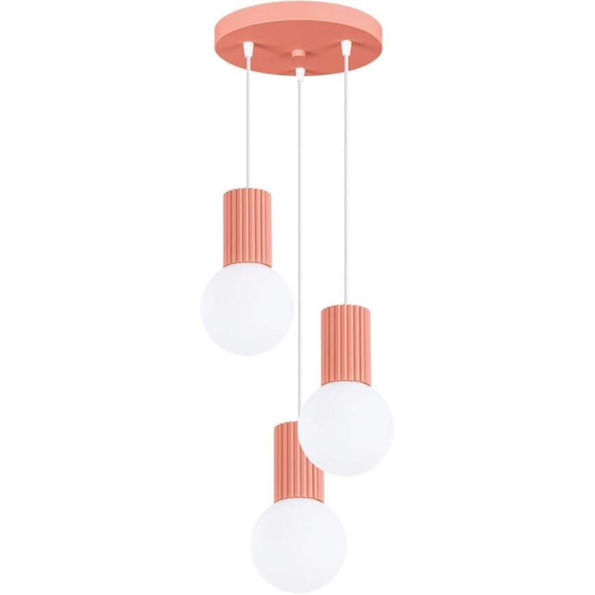 Lustră pe cablu HALO 3xG9/8W/230V d. 25 cm roz