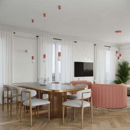 Lustră pe cablu HALO 3xG9/8W/230V d. 25 cm roz