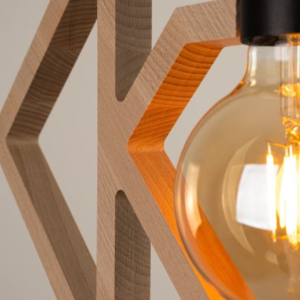 Lustră pe cablu CARO 1xE27/15W/230V fag