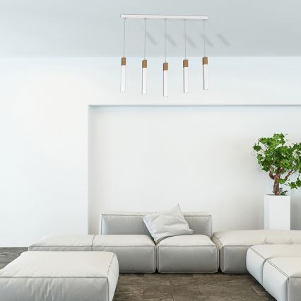 Lustră pe cablu SOLO 5xGU10/MR11/40W/230V alb