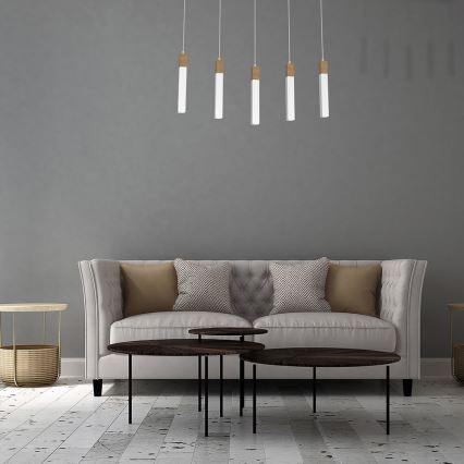 Lustră pe cablu SOLO 5xGU10/MR11/40W/230V alb