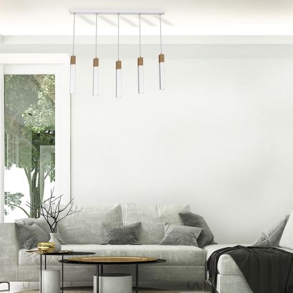 Lustră pe cablu SOLO 5xGU10/MR11/40W/230V alb