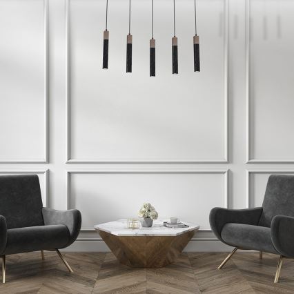 Lustră pe cablu SOLO 5xGU10/MR11/40W/230V negru