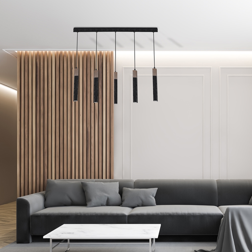 Lustră pe cablu SOLO 5xGU10/MR11/40W/230V negru