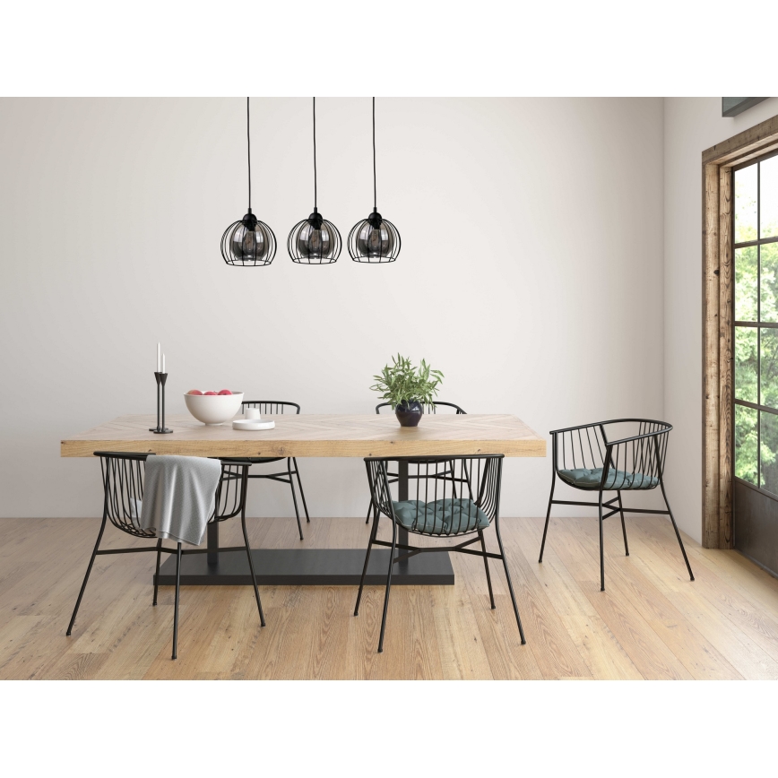 Lustră pe cablu SOLO BLACK 3xE27/60W/230V