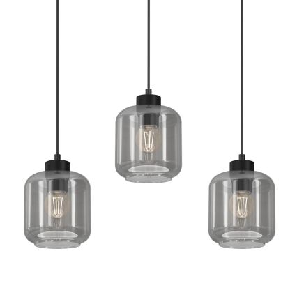 Lustră pe cablu SOMBRA 3xE27/60W/230V gri