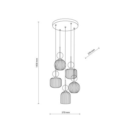 Lustră pe cablu SOPHIA 5xE14/10W/230V negru/bej fumuriu