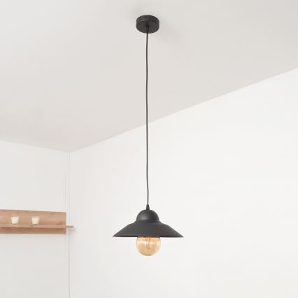 Lustră pe cablu SORAPIS 1xE27/15W/230V negru