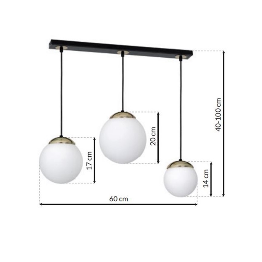 Lustră pe cablu SPARTA 3xE14/40W/230V