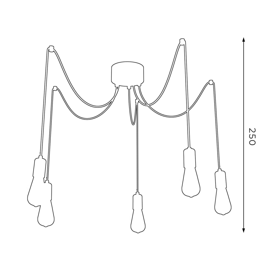 Lustră pe cablu SPINDEL 5xE27/60W/230V