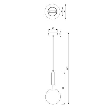 Lustră pe cablu SPIRA 1xE14/15W/230V negru
