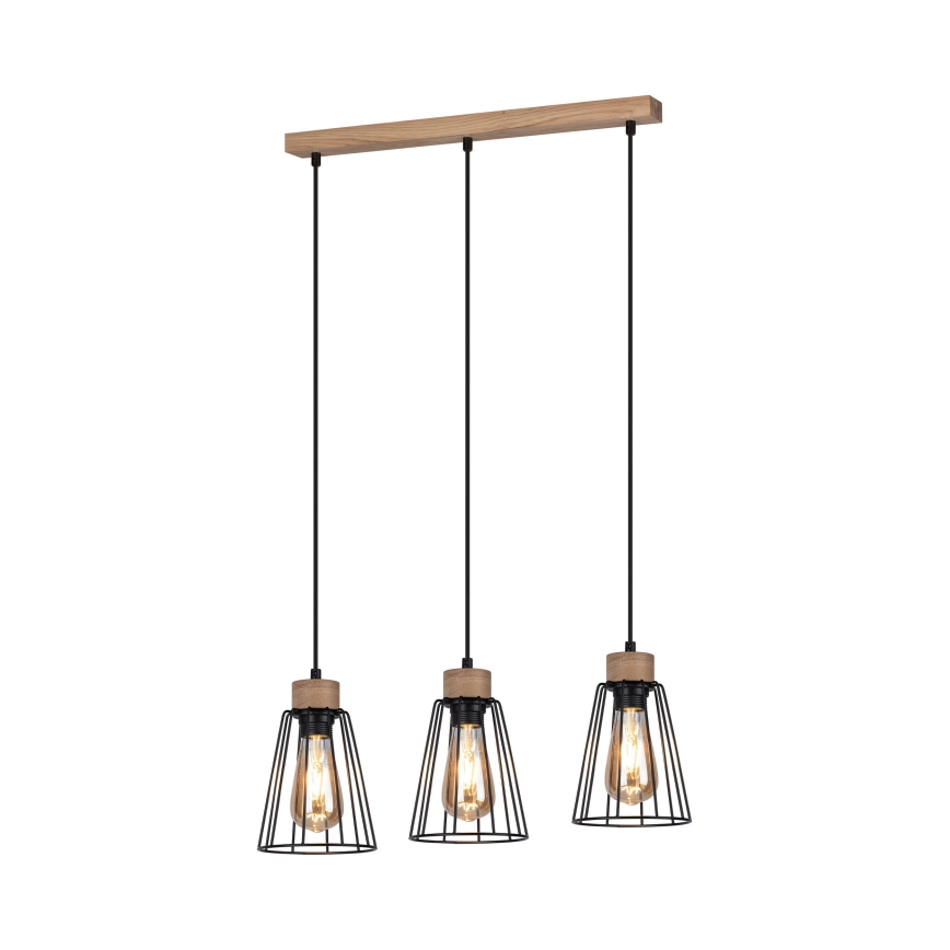 Lustră pe cablu ORAZIO 3xE27/60W/230V stejar Spot-Light