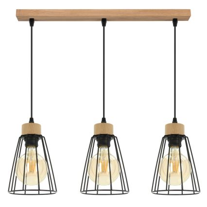 Lustră pe cablu ORAZIO 3xE27/60W/230V stejar Spot-Light