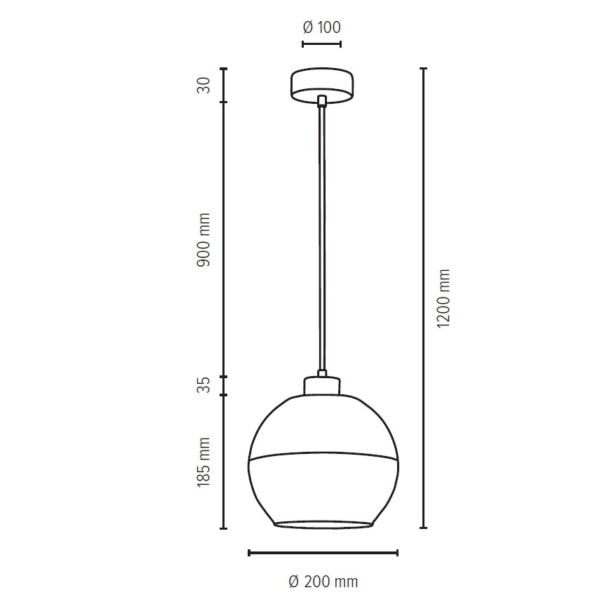 Lustră pe cablu ALESSANDRO 1xE27/60W/230V