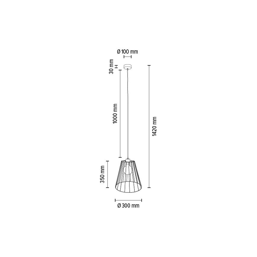 Lustră pe cablu ORAZIO 1xE27/60W/230V stejar