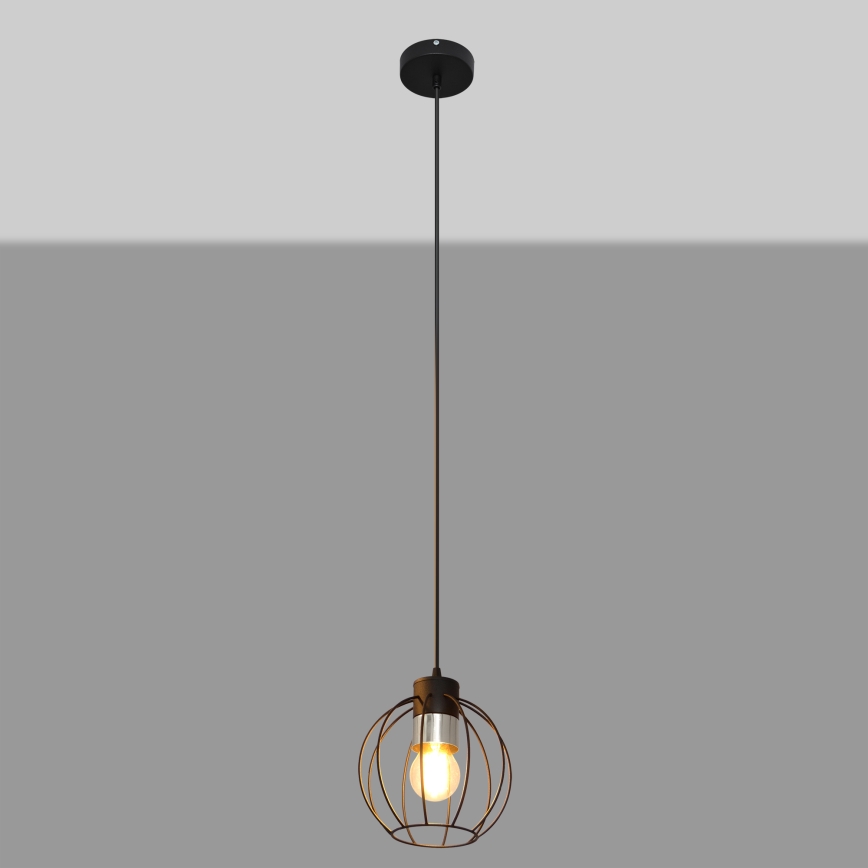 Lustră pe cablu STARLIGHT 1xE27/15W/230V neagră/argintie