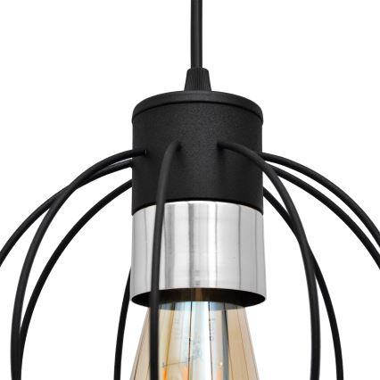 Lustră pe cablu STARLIGHT 1xE27/15W/230V neagră/argintie