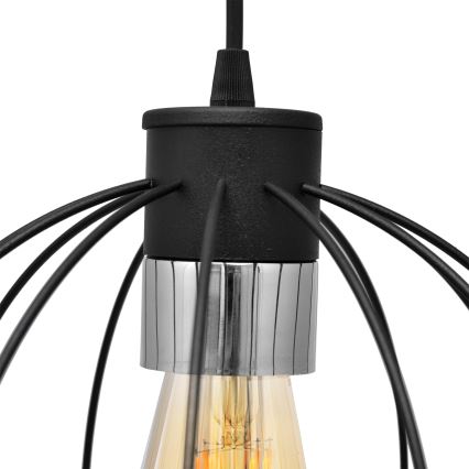 Lustră pe cablu STARLIGHT 1xE27/15W/230V neagră/argintie