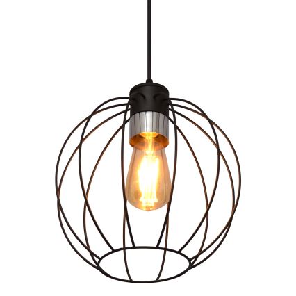 Lustră pe cablu STARLIGHT 1xE27/15W/230V neagră/argintie