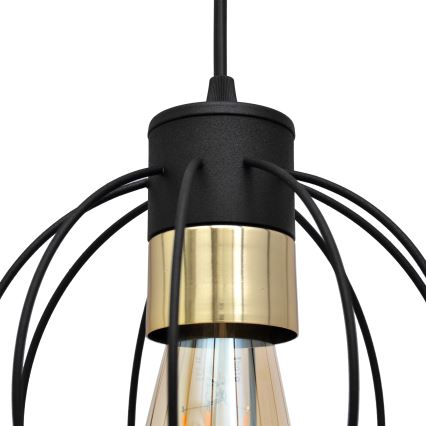 Lustră pe cablu STARLIGHT 1xE27/15W/230V neagră/aurie