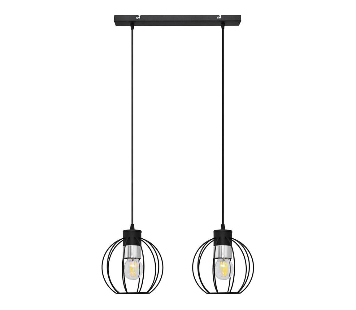 Lustră pe cablu STARLIGHT 2xE27/60W/230V neagră/argintie