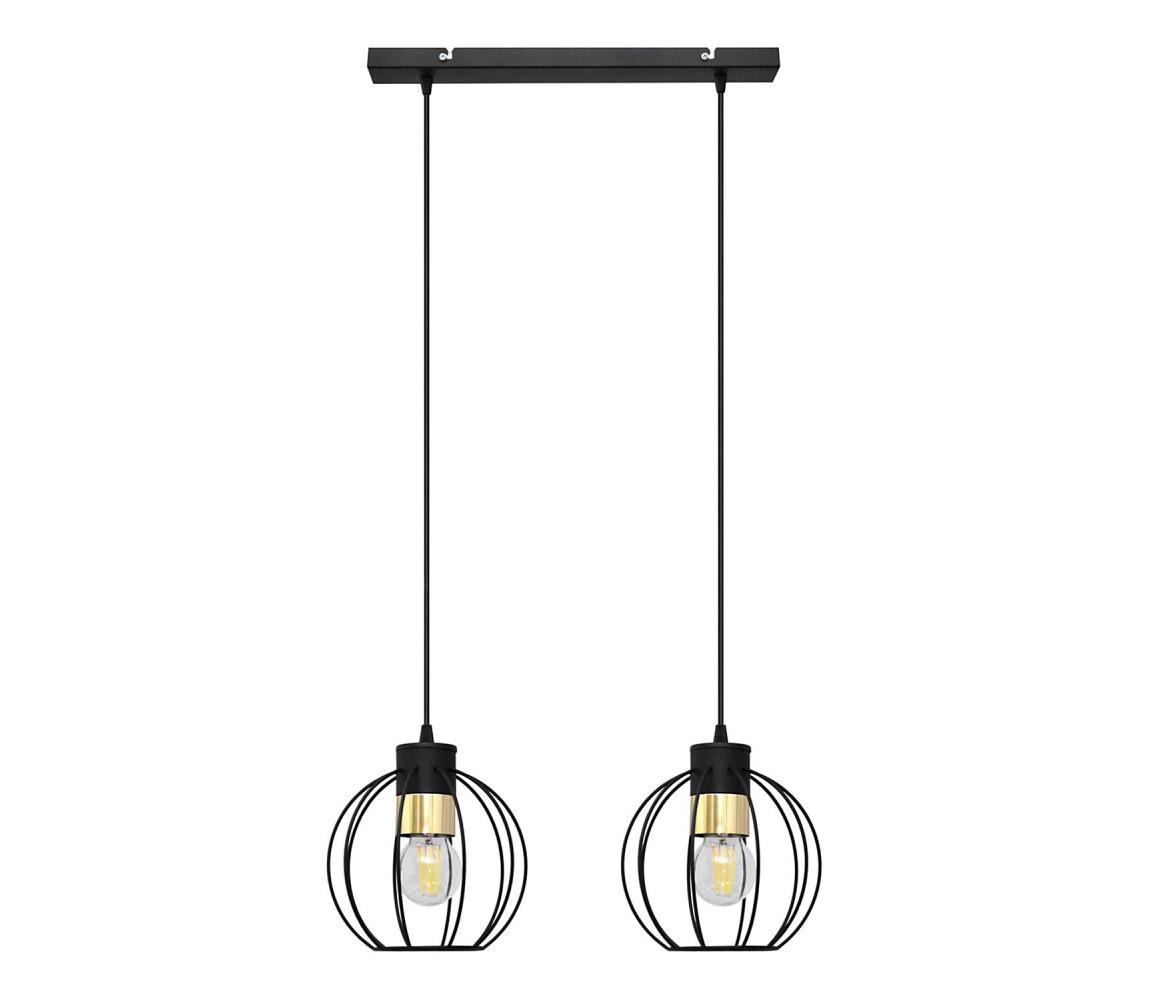 Lustră pe cablu STARLIGHT 2xE27/60W/230V neagră/aurie