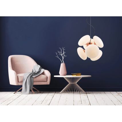 Lustră cablu STELLAR 6xG9/4W/230V roz auriu 