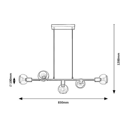 Lustră pe cablu 5xE14/40W/230V Rabalux