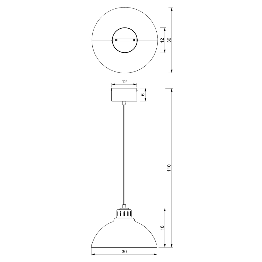 Lustră pe cablu SVEN 1xE27/15W/230V roșu