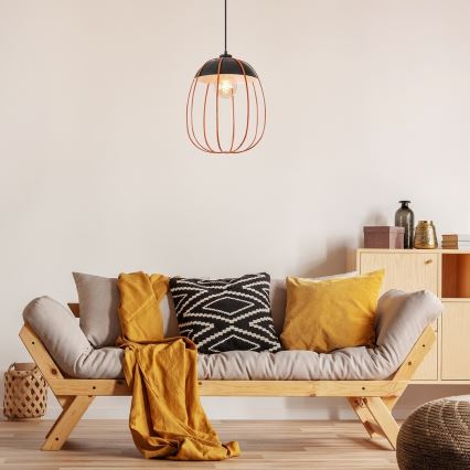 Lustră pe cablu 1xE27/60W/230V negru/portocaliu Rabalux