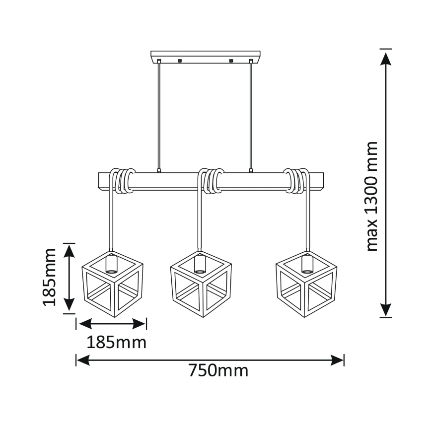 lustră pe cablu SWEDEN 3xE27/20W/230V