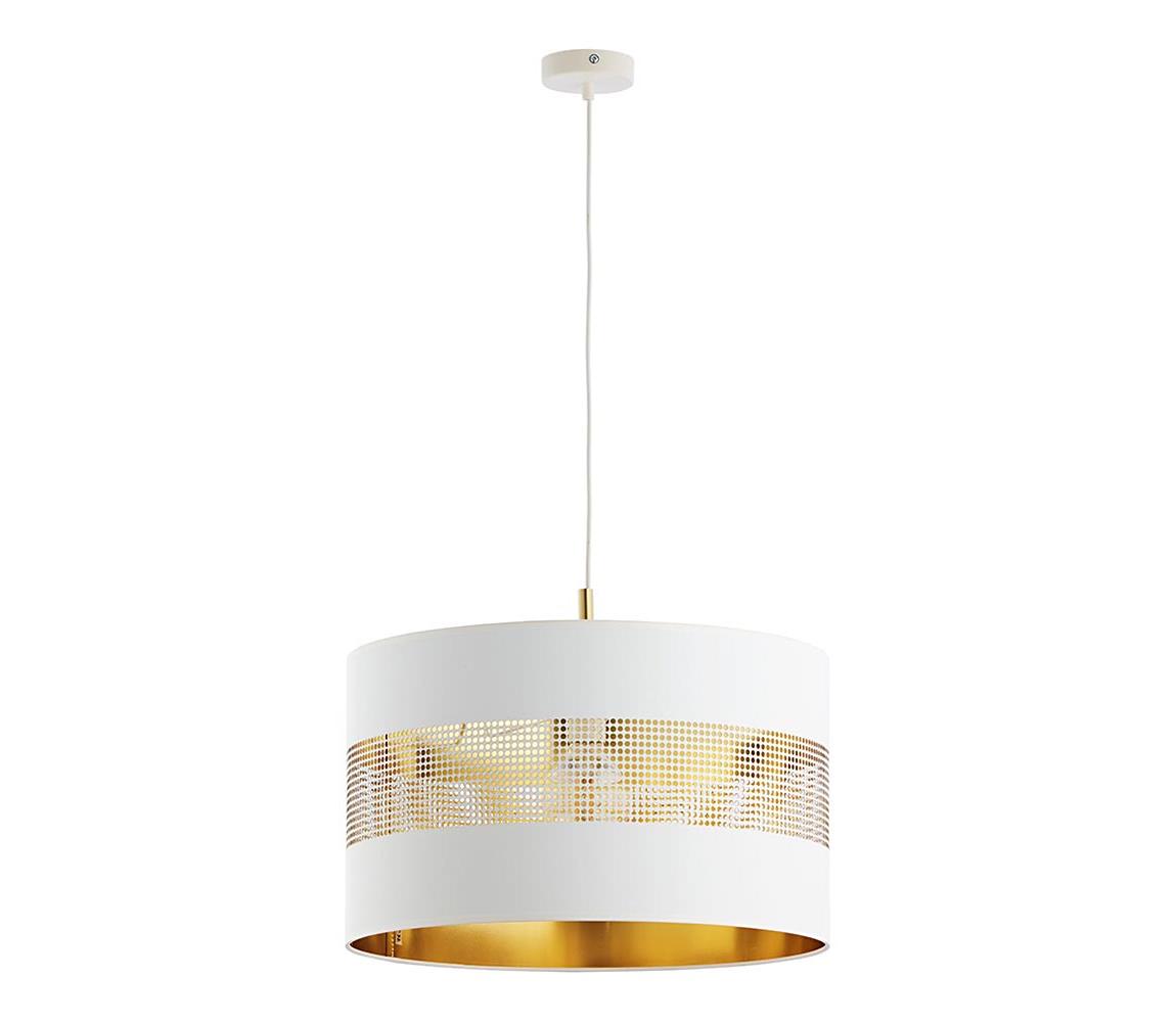 Lustră pe cablu TAGO 1xE27/25W/230V albă/aurie