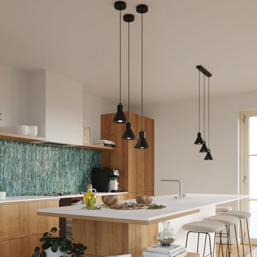 Lustră pe cablu TALEJA 3xE27/60W/230V neagră