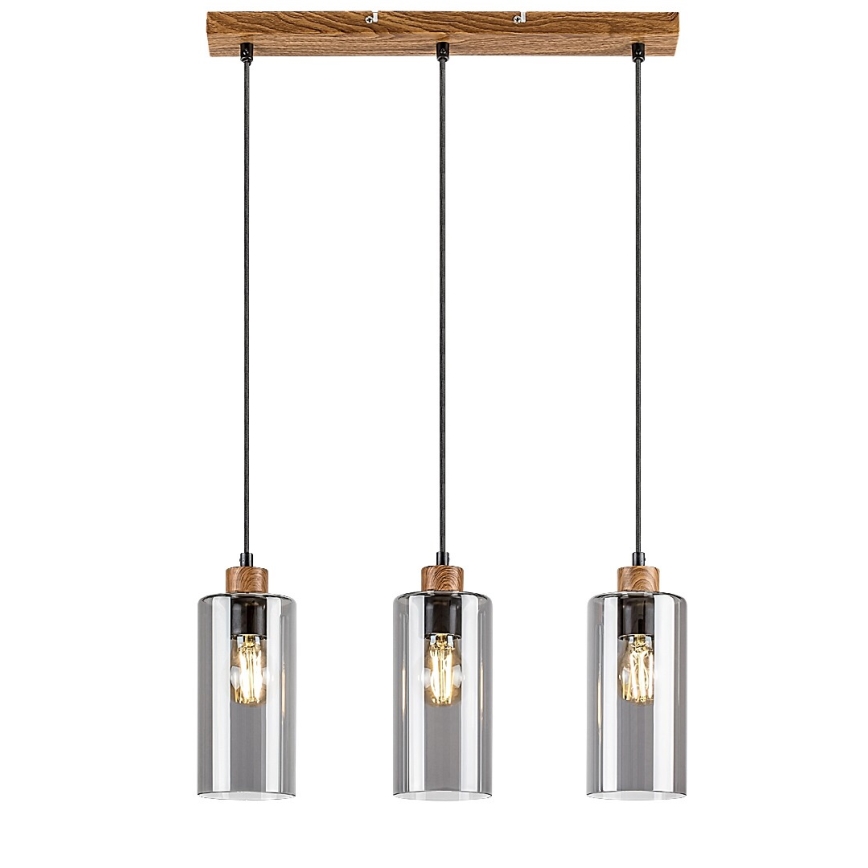 Lustră pe cablu 3xE27/25W/230V stejar Rabalux