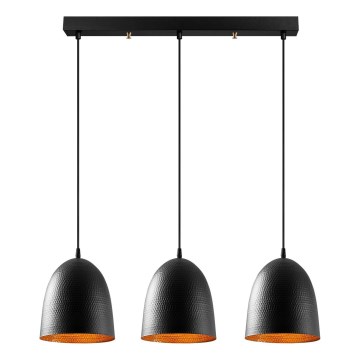 Lustră pe cablu TATTOO, 3xE27/40W/230V, neagră