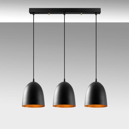 Lustră pe cablu TATTOO, 3xE27/40W/230V, neagră