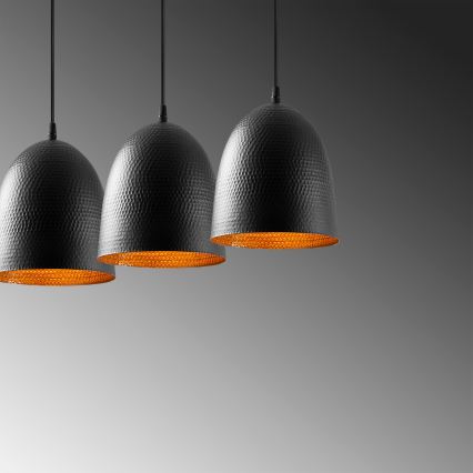 Lustră pe cablu TATTOO, 3xE27/40W/230V, neagră