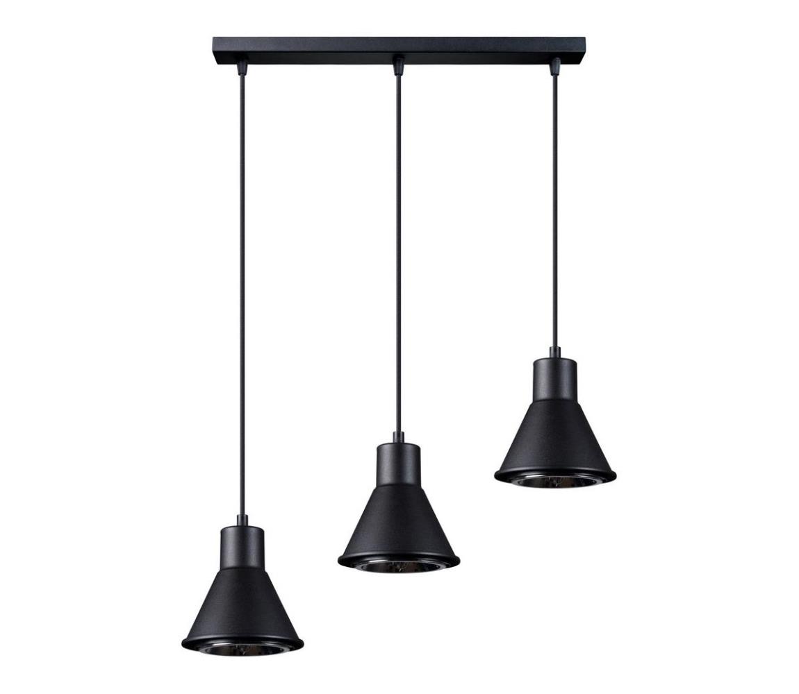 Lustră pe cablu TALEJA 3xES111/60W/230V neagră  SL.0990
