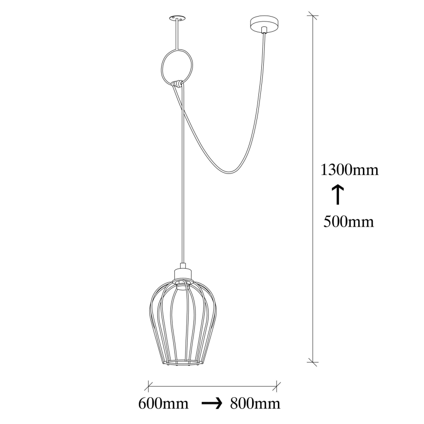 Lustră pe cablu TEL 1xE27/40W/230V