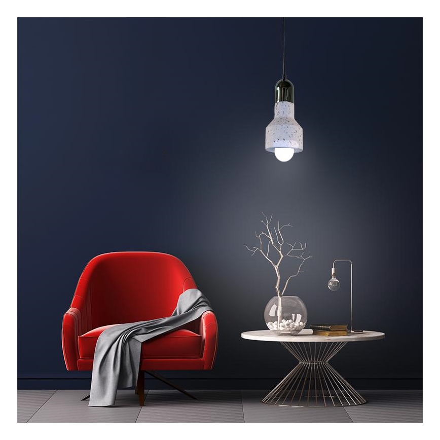 Lustră pe cablu TERRAZZO 1xE27/60W/230V d. 12 cm crem