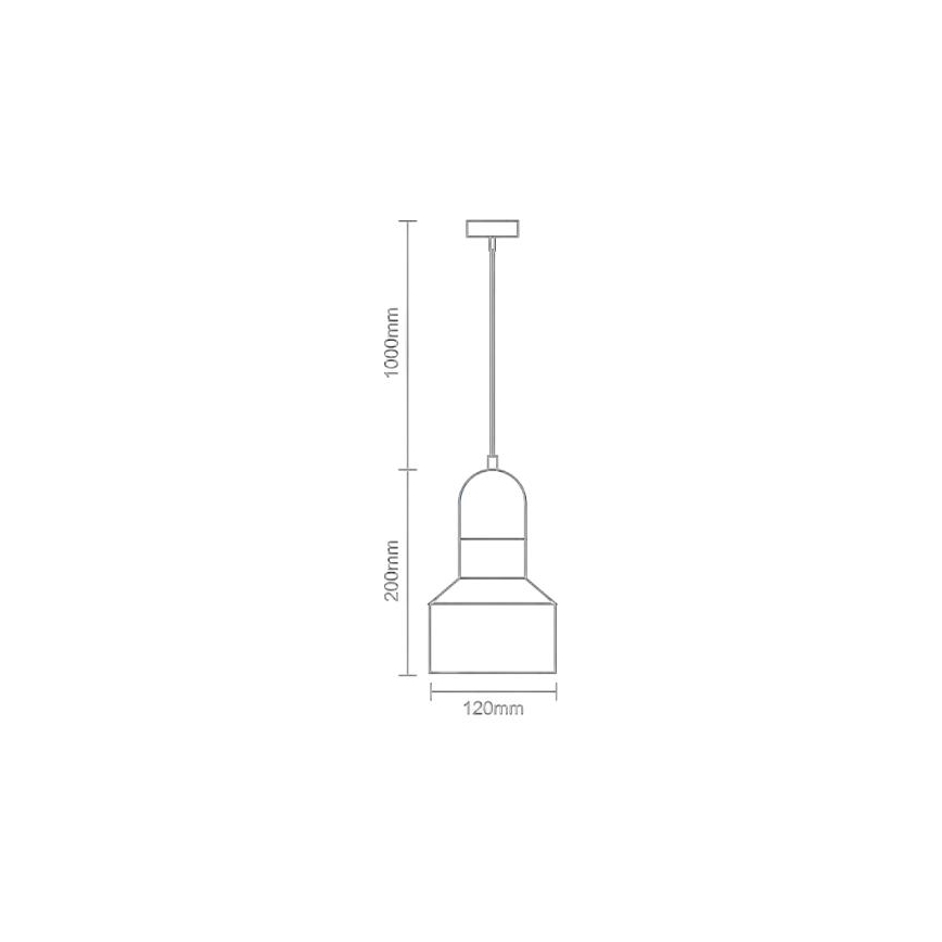 Lustră pe cablu TERRAZZO 1xE27/60W/230V d. 12 cm roșu
