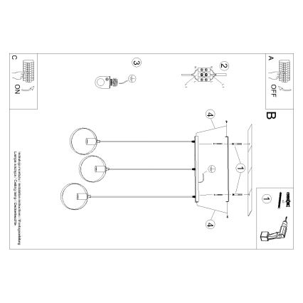 Lustră pe cablu TITRAN 3xE27/60W/230V albă