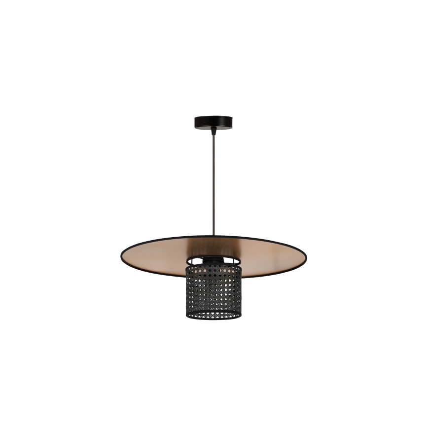 Lustră pe cablu TOKYO Duolla RATTAN 1xE27/15W/230V d. 50 cm auriu/negru