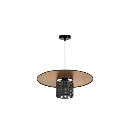 Lustră pe cablu TOKYO Duolla RATTAN 1xE27/15W/230V d. 50 cm auriu/negru